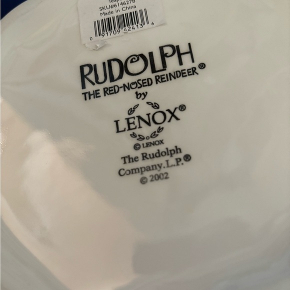 VTG Lenox Rudolph The Red Nosed Reindeer Christmas Santa Teapot Ceramic Holiday - Picture 8 of 9